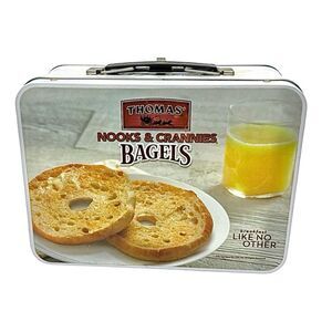 Thomas Nooks & Crannies Bagels Metal Tin Lunch Box EUC Collectible